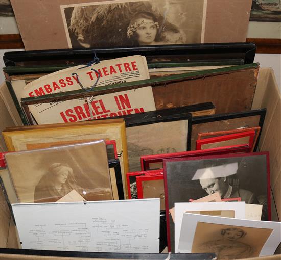 A collection of Hawtrey Family theatrical memorabilia, with two signed Ellen Terry photographs,